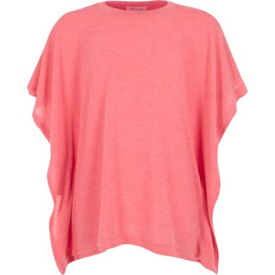 Girls pink square fit top